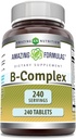 Impresionantes fórmulas Complejo de vitamina B con 11 Nutrientes clave ← Tablets Suplemento TENIDO Vitamina B1, B2, B3, B6, B12, Ácido Fólico, Biotina, Choline, Inositol, PABA (240 Conde)