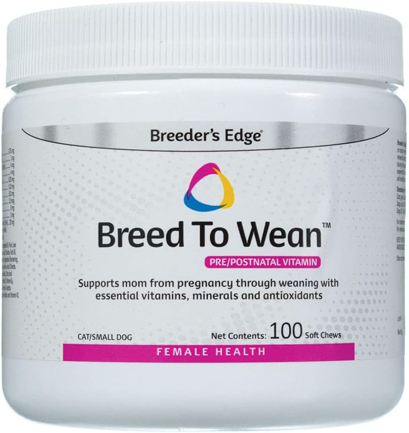 El Edge de Breeder se alimenta de multivitaminas húmedas, prenatales y posnatales para perros " gatos " , apoya a las madres embarazadas " , suplemento proporciona antioxidantes, vitaminas " minerales (100ct perros pequeños " gato)