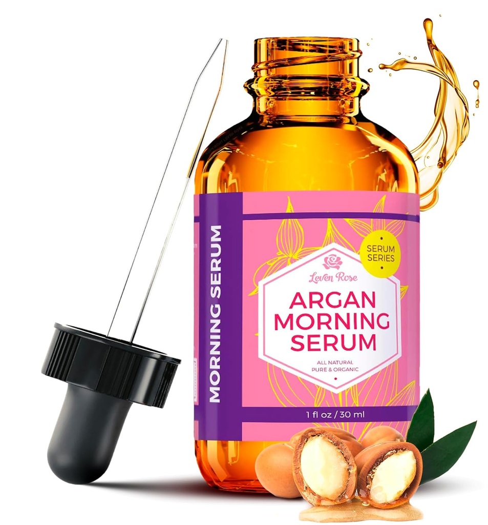 Leven Rose Marruecos Argan Oil Face Serum 1 oz - 100% Orgánica Hidrating Oil for Women - Anti-Aging Natural Serum for Wrinkles