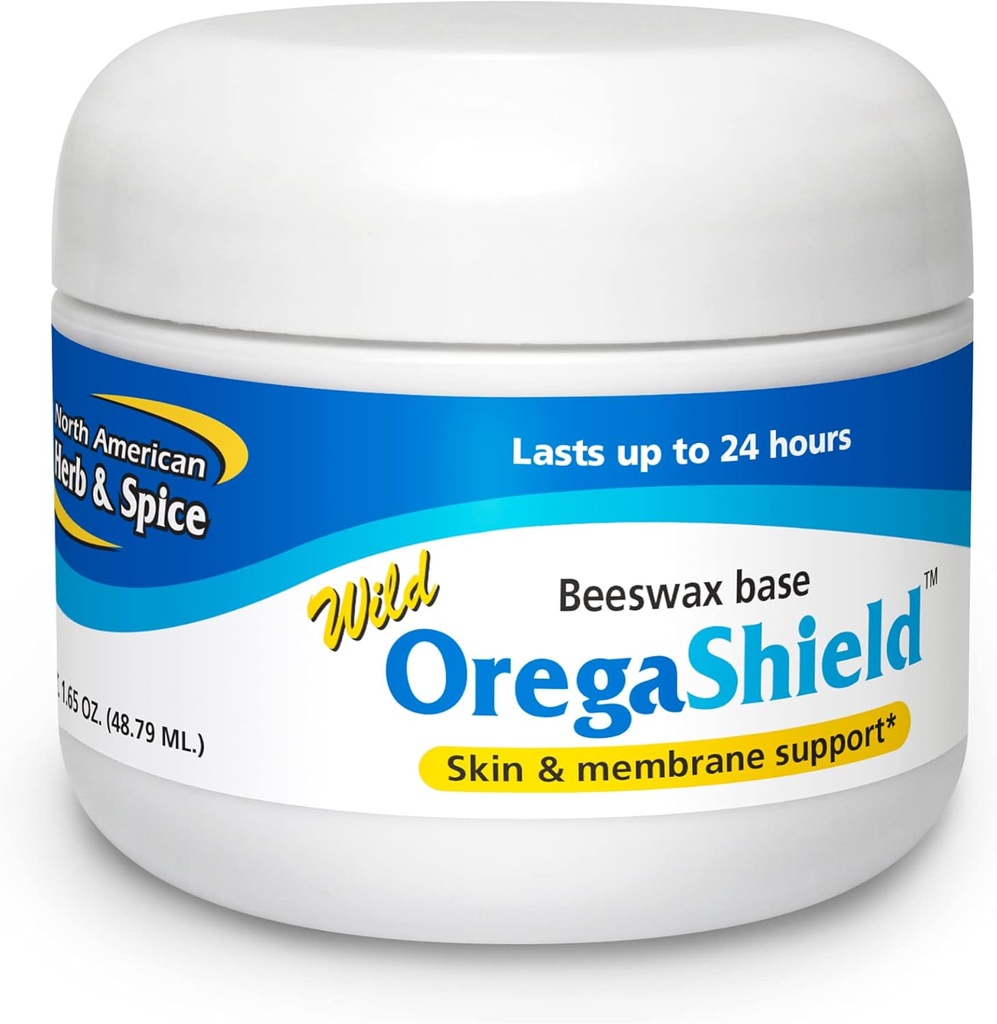 NORTH AMERICAN HERB &amp; SPICE OregaShield - 2 oz - Skin &amp; Membrane Support - Wild Spice Oils in a Beeswax Base - Dura hasta 24 horas - Non-GMO