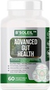 B’Soleil™ Advanced Gut Health Probiotic - Pre, Pro & Post Biotics - Natural Gastrointestinal Support - 60 Vegetable Capsules - Gluten Free, Vegan & Non-GMO Genuine Health Probiotics - 25 Billion CFU