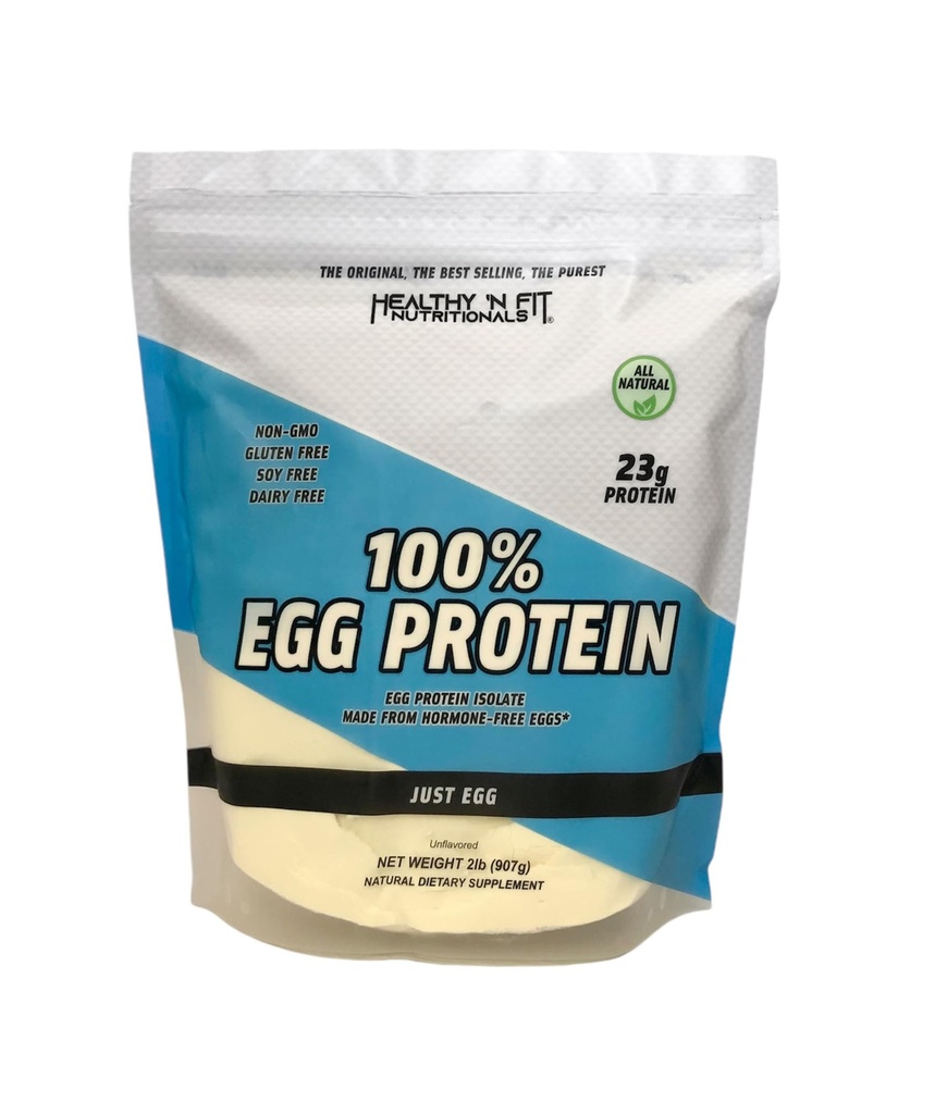 Saludable 'N Fit - 100% Egg Protein (sin sabor) Natural, 2 lb Bolsa. Solo Huevo blancos secos instantáneos: Ideal para hornear y mezclar.