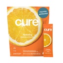 Cure Hidrating Electrolyte Mix ← Polvo para Alivio de Dehidratación Silencio FSA & HSA Eligible Silencio Hecho con Agua de Coco Silencio No Añadido Azúcar Silencio Vegan  Paleo Friendly ← Pouch of 14 Packets - Orange