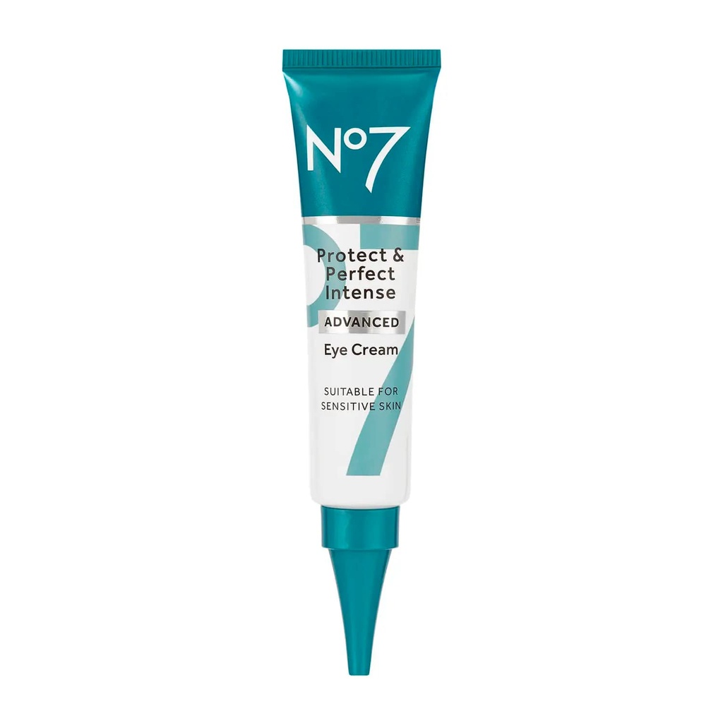 No7 Protege & Perfect Eye Cream - Intenso Advanced Under Eye Cream for Dark Circles - Enriquecido con Hidrating Hyaluronic Acid and Nourishing Shea Butter to Revive Tired-Looking Eyes (0.5 Fl Oz)