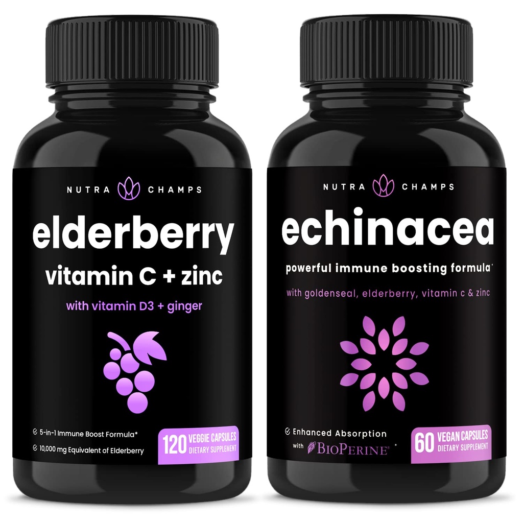 NutraChamps Elderberry y Echinacea Bundle