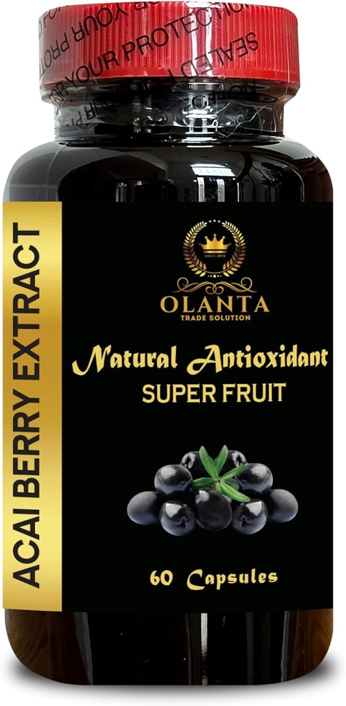 ACAI Berry Extract - Acai Berry Suplemento dietético para el soporte antioxidante, Superfood Acai Berries, Total Hydration Support - 1 Botella 60 cápsulas