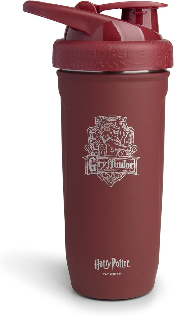 Smartshake Reforce Acero Inoxidable Harry Potter Gryffindor Shaker Bottle (900 ML /30oz) Silencio Resistencia a la Luz Resistencia Deportiva Shaker Botella con una Lida Suave
