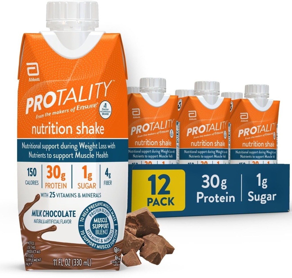 Leche Chocolate Nutrición Afeitado ← 30g Protein, 1g Azúcar tóxico Apoyo nutricional para la salud muscular durante la pérdida de peso
