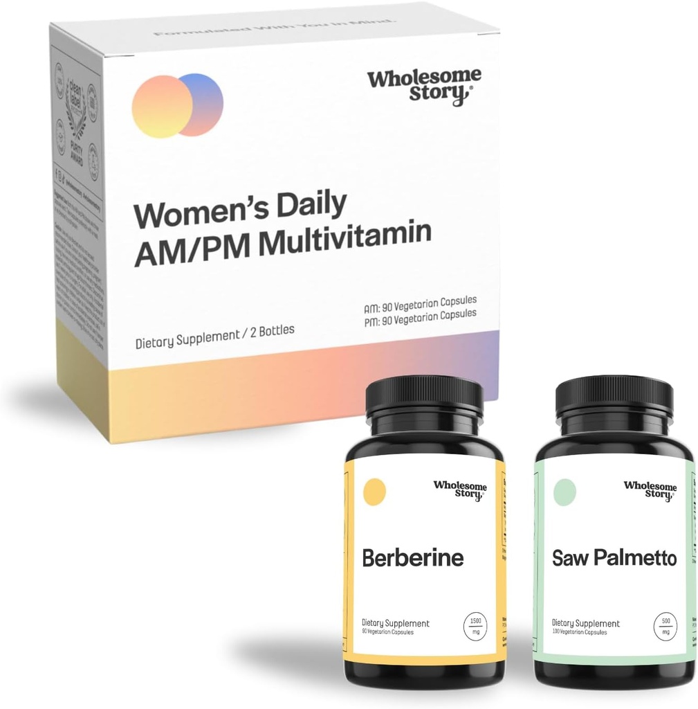 Peluquería, Piel, " Nails Bundle: Berberine Suplemento 1500mg ← Saw Palmetto para Hombres " Las mujeres sufren Premium Bioavailable Daily Multivitamin para Mujeres con Hierro, Folate, Calcio, Omega-3 DHA " Vitamina D