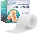 Boysea Silicone Scar Sheets (1.6" x 120") Clear Silicone Scar Tape - Scars Removal Treatment - Reusable Scar Strips for Keloid, C-Section, Burn, Surgical Scars