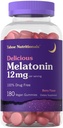 Carlyle Tahoe Nutricionales Melatonin Gummies 12mg  180 Conde ← Berry Flavor Gummy tóxico Drug Free Supplement ← Vegan, Non-GMO, Gluten Free