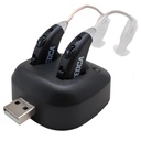 Amplificadores de Audición Digital - Amplificador de Sonido Personal BTE recargable con muelle USB, detrás de los dispositivos de mejora de Audición del oído con larga vida de batería, Negro