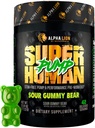 ALPHA LION Superhuman Pump Pre Workout Powder, Nootropic Caffeine & Stim Free Preworkout Supplement, Nitric Oxide Booster, Muscle Gainer, Energy & Focus (42 Servings, Sour Gummy Bear)