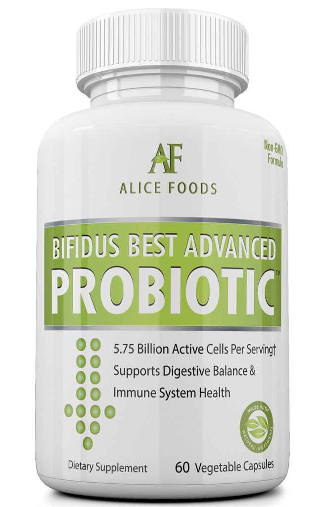 Fast Natural Bloating Relief - Bifidus Best Advanced Probiotic 60 Day + Kombucha Guide - Probióticos Premium para Hombres y Mujeres - para Problemas intestinales, Bloating, Diarrhea, Gas, Bladder, UTI