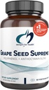 Diseños para la semilla de la uva de la salud Supremo - 200 mg Suplemento de extracto de la uva con la piel de la uva + hierba de la muscadina - Polifenol no GMO + Anthocyanin Antioxidante Blend (60 cápsulas)