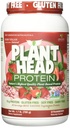 Genceutic Naturals Plant Head Protein Naturally Flavored Best Tasting Strawberry Raw Vegan Vegetarian Protein Dietary Supplement Gluten Soy Dairy GMO Free – 30 Servings (1.8 Pounds)