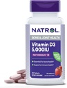 Natrol Fast Dissolve Vitamina D3 5.000 UI, Suplemento dietético para el Hueso y la Salud Conjunta, Suplemento de Apoyo al Hueso, 90 Tabletas, 90 Day Supply