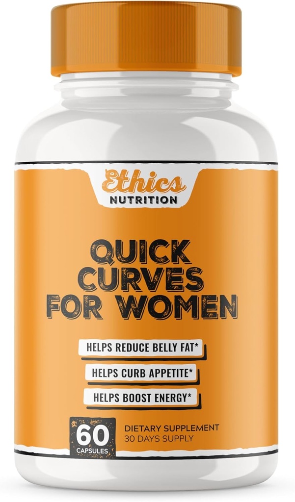 Quick Curves - Fat Burner Weight Loss Pills for Women | Appetite Suppressant, Best Fat Burner Metabolism Booster | Slimming Belly Fat Burner Diet Pills That Work Fast, Extra Strength - 60 Capsules