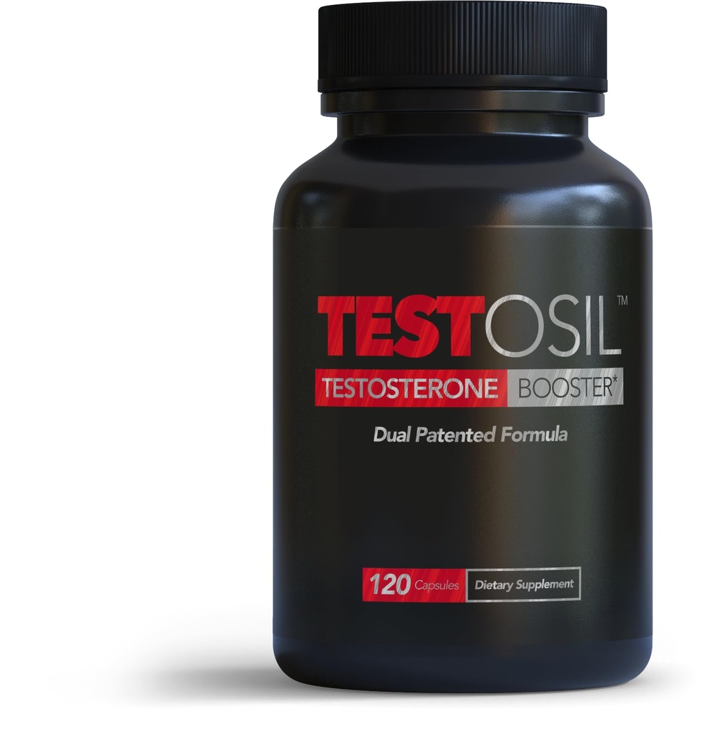 Testosil de salud de borde líder - Suplemento de testosterona para hombres – 120 cápsulas de boosterona de testosterona con Ashwagandha, Fenugreek " D-Aspartic Acid – para energía, salud muscular " Apoyo vital