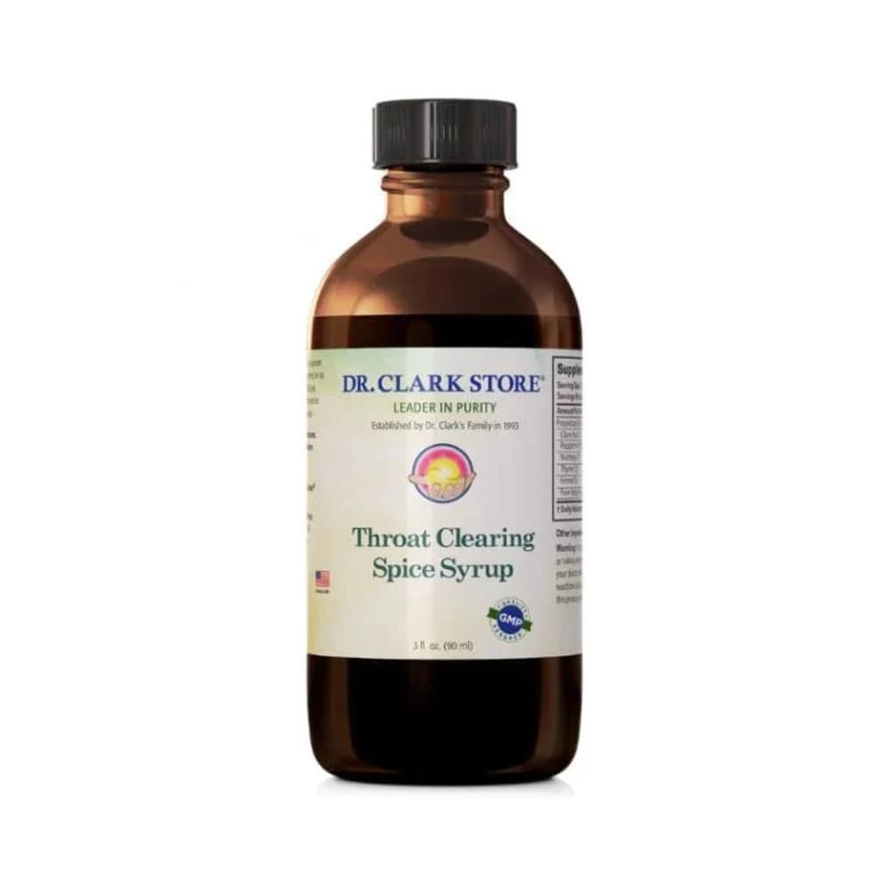 Dr. Clark Store Natural Cough Syrup – Herbal Sore Throat Relief, 3 Fl Oz, Soothing Cough Remedy