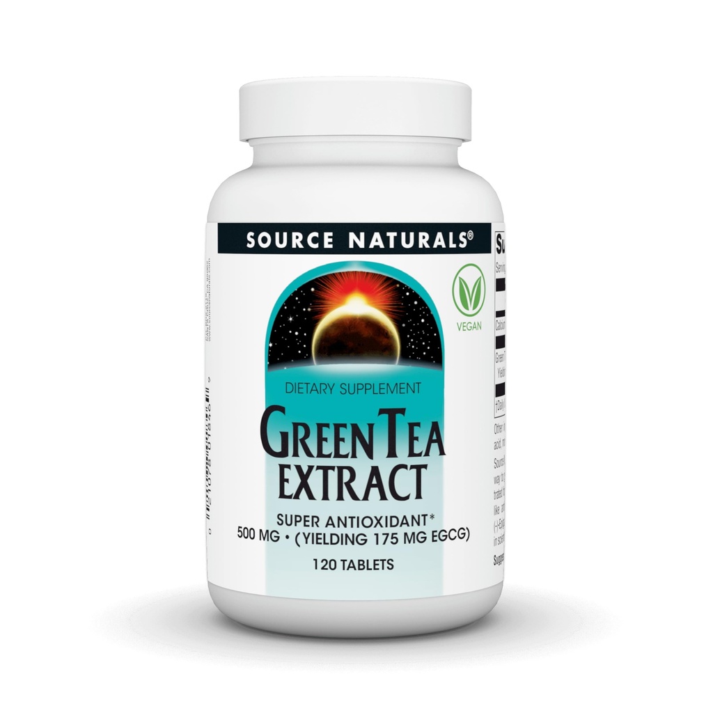 Fuente Naturales Té Verde Extracto 500 mg Super Antioxidante - 120 Tabletas