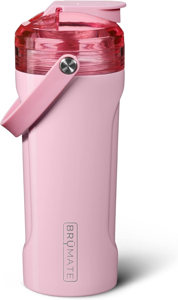 BrüMate MultiShaker Blender Shaker Bottle TEN 100% Acero Insonorizado Aislante Leakproof TEN Pre Workout and Protein Shaker Bottle for the Gym TEN 26oz (Blush)