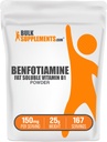 BulkSupplements.com Benfotiamine Powder -Vitamin B1 Benfotiamine Supplement, Fat Soluble B1 Vitamin - Gluten Free, 150mg por Serving, 25g (0.88 oz) (Pack of 1)
