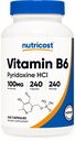 Nutricost Vitamina B6 (Pyridoxine HCl) 100mg, 240 cápsulas