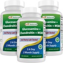 Best Naturals, Glucosamine Chondroitin y MSM Joint Supplements, 2600 mg por Serving, (180 Conde (Pack of 3))