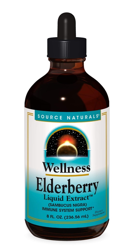 Fuente Natural Wellness Elderberry Liquid Extract for Immune System Support - Sambucus nigra - 8 Fluid oz