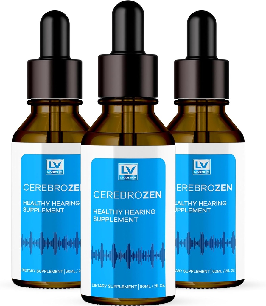 3 Pack - Cerebrozen Ear Drops - Cerebrozen, Cerebrozen 24, Cerebrozen 360 Hearing Support, Cerebrozen Drops, Cerebrozen Liquid, Cerebrozen Drops for Ears, 3 Bottles for 3 Months