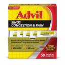 Advil Sinus Congestion and Pain, Sinus Relief Medicine, Pain Reliever and Fever Reducer with Ibuprofen and Phenylephrine HCl - 50 Coated Tablets
