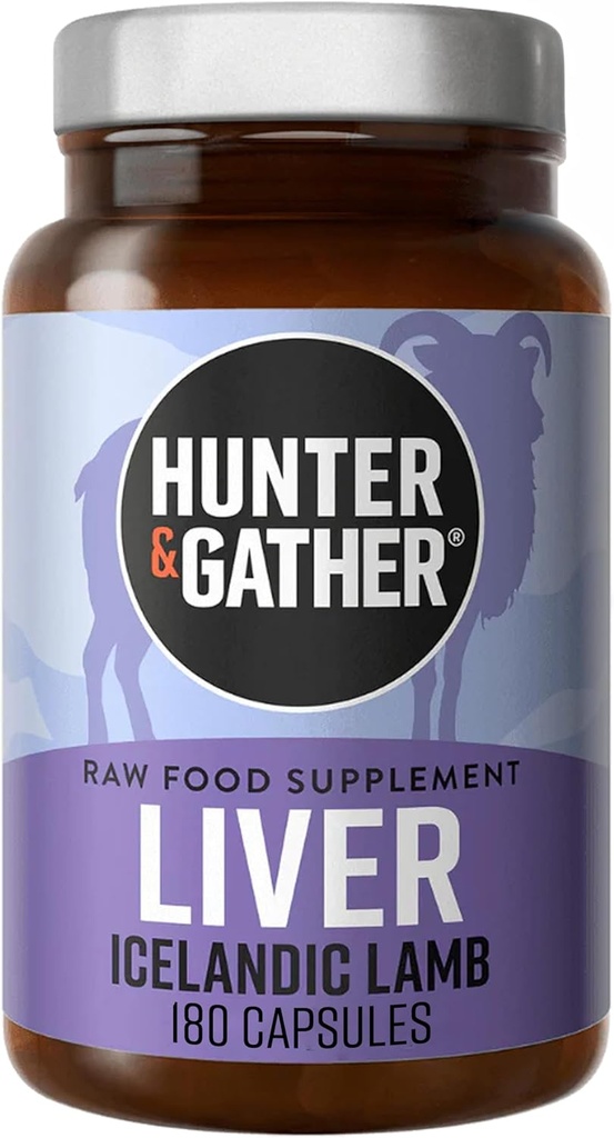 Hunter & Gather Nose to Tail 180 Liver Capsules | Wild, Grass Fed Icelandic Lamb Ancestral Inspired Supplements | No GMO Feeds, Antibiotics Or Hormones