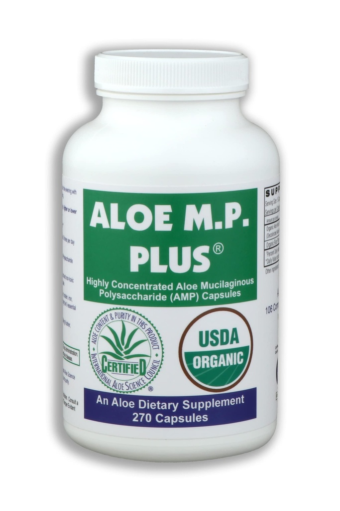 Capsules, USDA Organic Aloe Vera Polysaccharides AMP Suplemento de Salud Digestiva e Inmunitaria