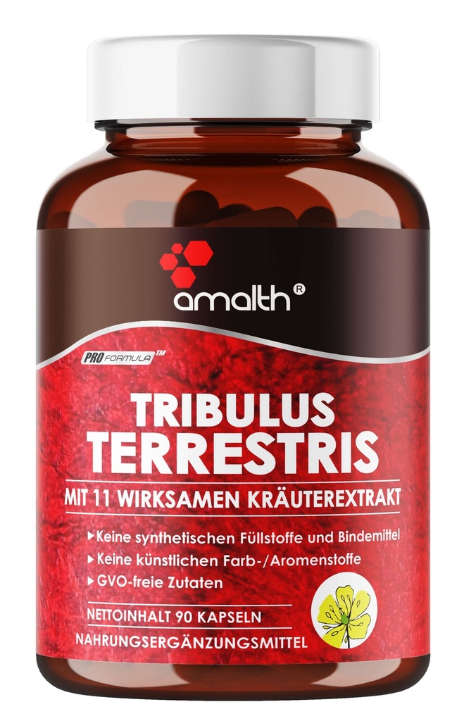 Amalth Tribulus Terrsestris, 20:1 Extracto Por Serving, Potency Highest con Ashwagandha, Saw Palmetto, Shilajit 120 Capsules