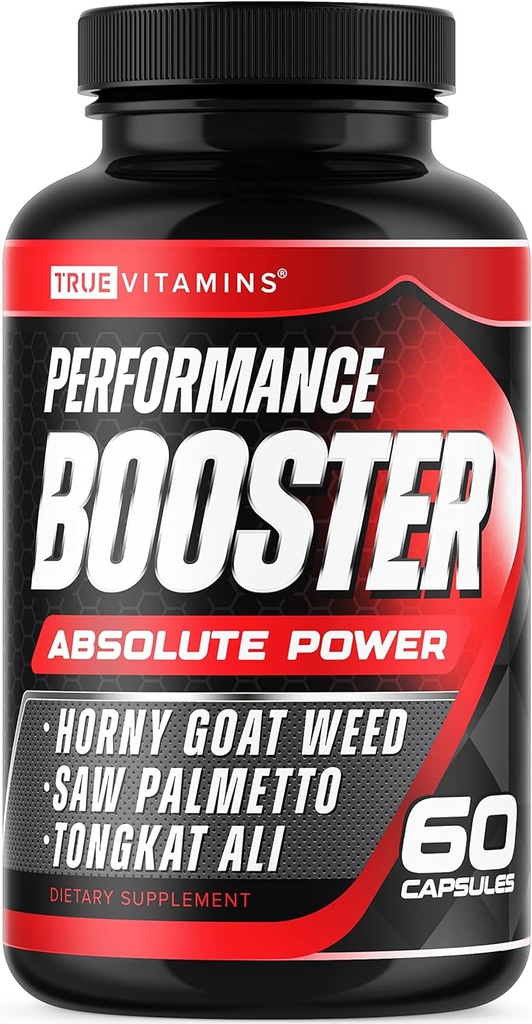 Testosterone Booster Supplement for Men - Performance Test Boost - Male Enhancing Enlargement Pills - Enhance Energy, Endurance, Stamina, Strength, Drive & Muscle Growth - 60 Capsules - 30 Servings