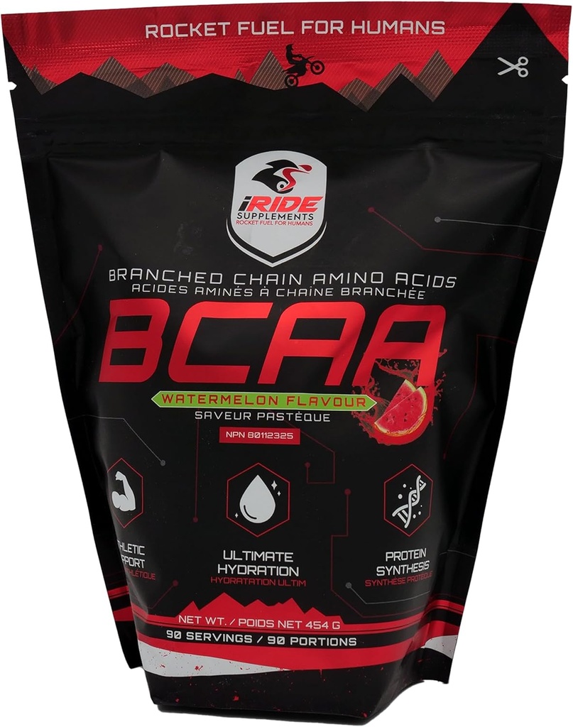 Aminoácidos de cadena ramificados BCAA Protein Powder, Watermelon Flavour - Ideal para la hidratación, Boost Energy, Rendimiento mejorado, Resistencia &amp; Metabolismo - Athlete Supports-90 Servings
