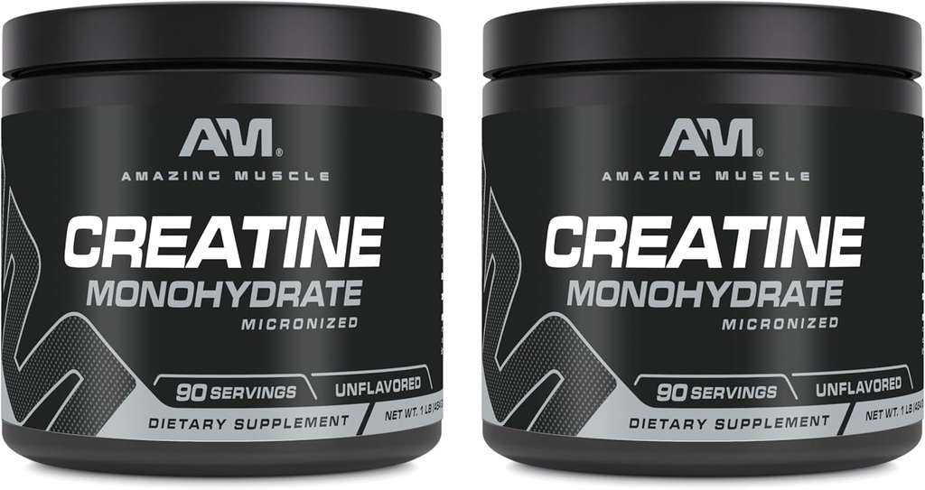 Increíble Muscle Micronized Creatine Monohydrate TENIDO 90 Servimientos TENIDO 5000 Mg por Serving TENIDO 1 Lb (454 Grams) ANTE Ideal Pre &amp; Post Workout Suplemento TENIDO Desflavored (2 Pack, 1 Lb TENIDO DESflavorado)