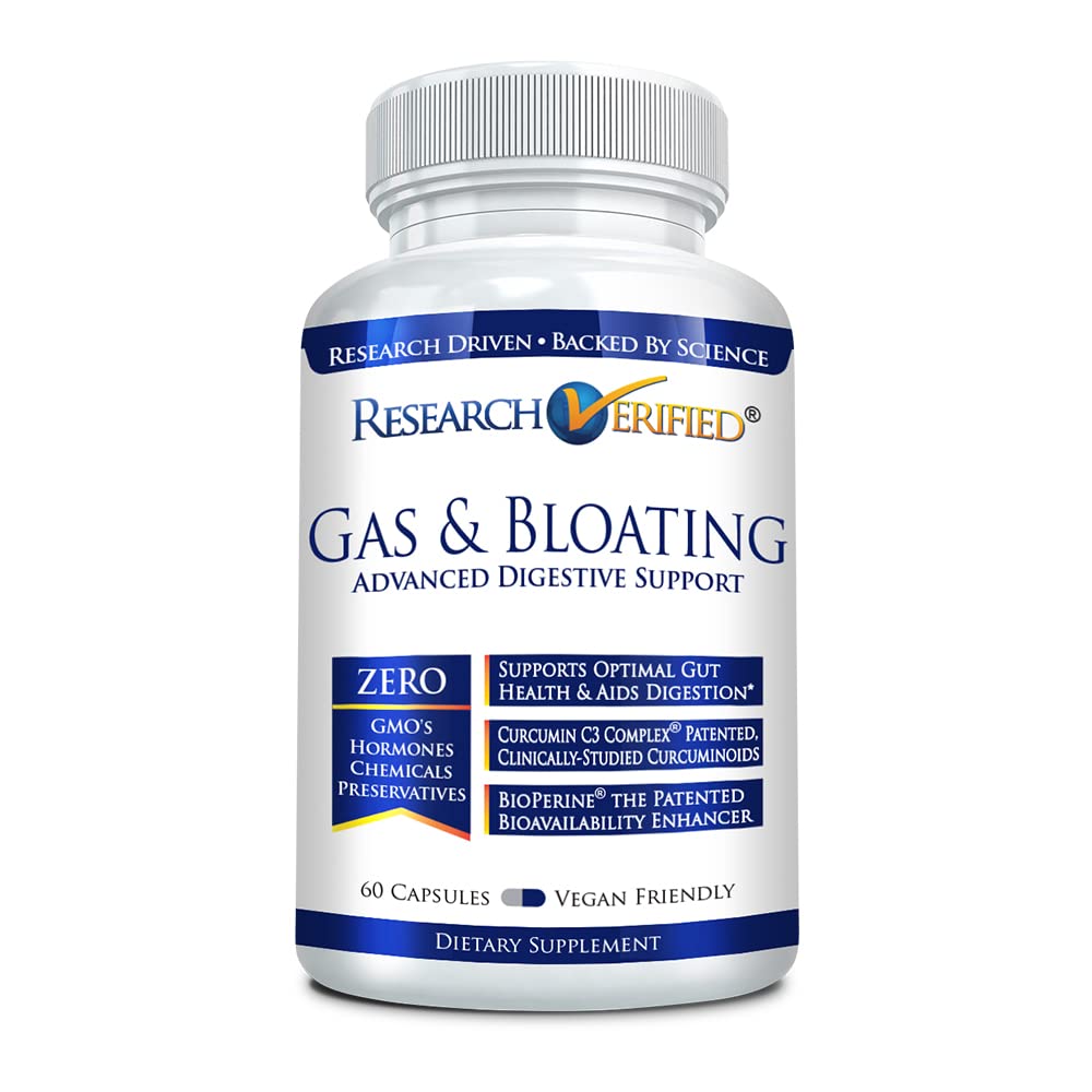 Investigación Gas verificado y Bloating - Relajar los músculos intestinales, Eliminar la acumulación de gas - Artichoke Powder, Ginger, Peppermint Leaf Powder - 60 cápsulas - Vegan...