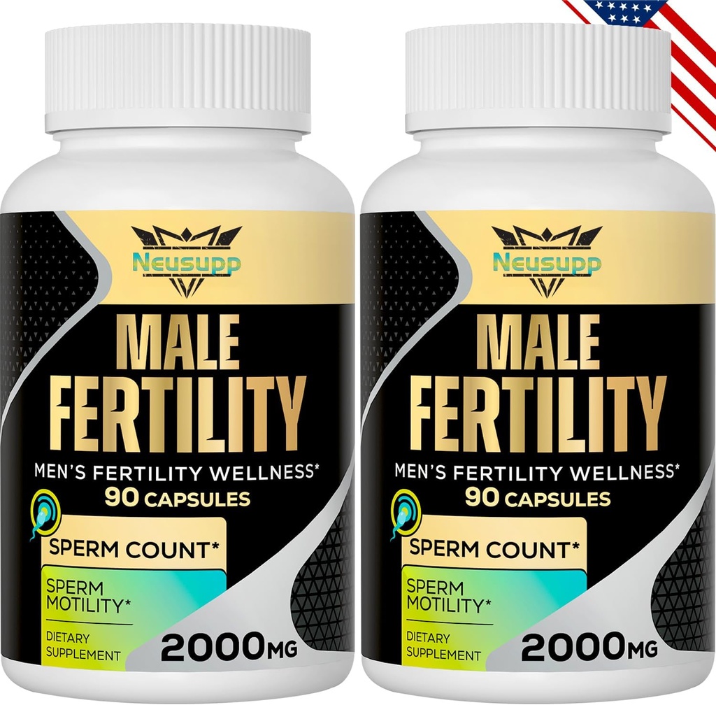 Suplementos de fertilidad para hombres, vitaminas prenatales masculinas -conteo óptimo del esperma, motilidad y fuerza, 2000MG Mens Fertilidad Suplementos con Maca Root for Conception - Packs of 2