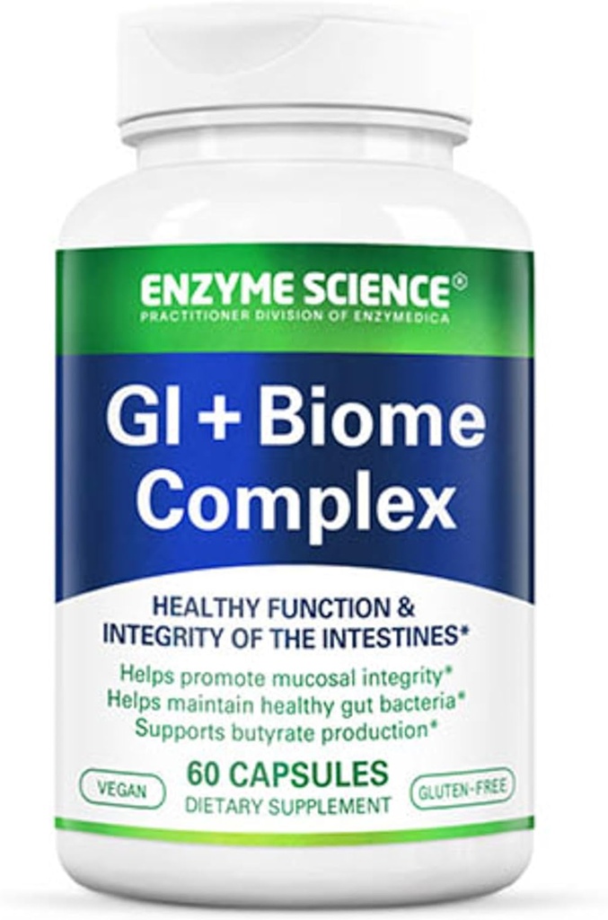 Enzyme Science GI + Complejo Biome, Prebióticos para Gut Health and Intestinal Balance, 60 capsules (30 Servimientos)