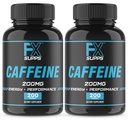FXSUPPS Caffeine 200 mg Pills (2-Pack, 400 Capsules) – Fast-Acting Energy Support Supplement for Men and Women | Supports Alertness, Focus & Metabolic Function