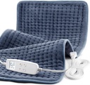 Almohadilla de calefacción para el alivio de dolor, extra grande 33 x 17, Almohadilla de calefacción portátil para hombro, cuello, cáñamo, dolor menstrual, con 6 temporizador de temperatura