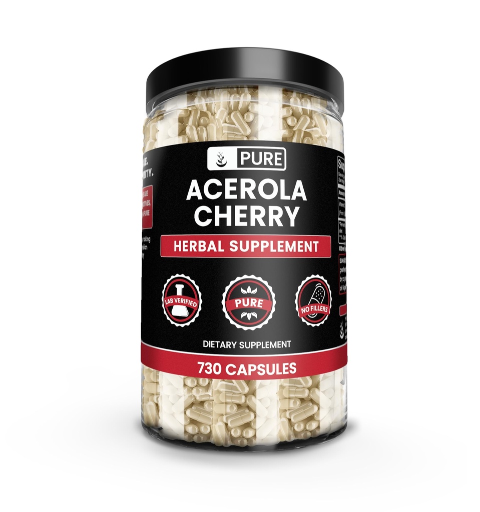 Pure Original Ingredients Acerola Cherry (730 Capsules) No Magnesium Or Rice Fillers, Always Pure, Lab Verified