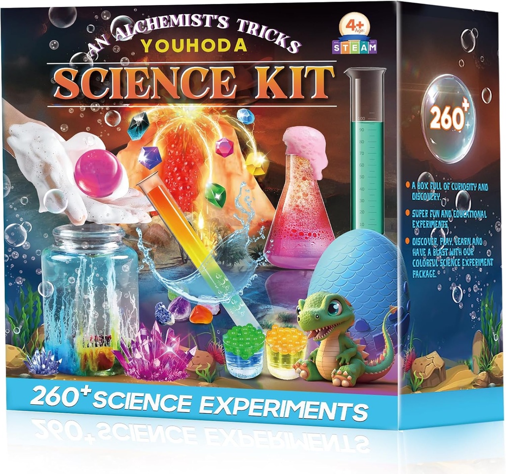 260+ Science Experiments - Over 120 pcs Science Kits for Kids Age 5-7-9-12, Boys Girls Pre School Chemistry Set & STEM Learning Educational Toys, Birthday Gifts Christmas Stocking Stuffers for Kids