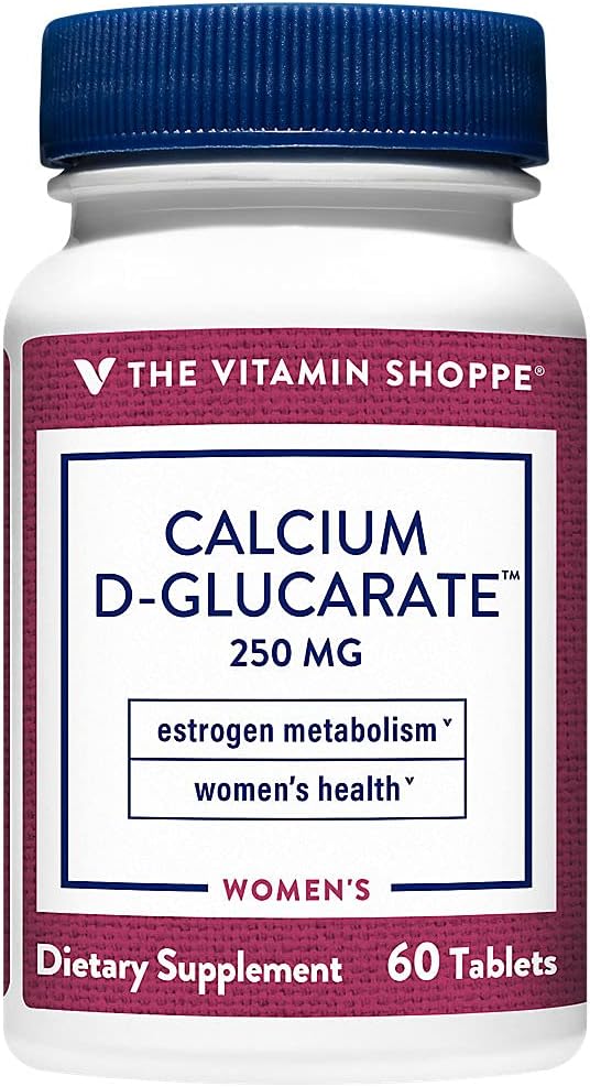 The Vitamin Shoppe Calcium D-Glucarate 250MG, Natural Substance for Women's Health That Supports Estrogen Metabolism & Hormone Balance Through Detoxification (60 Tablets)