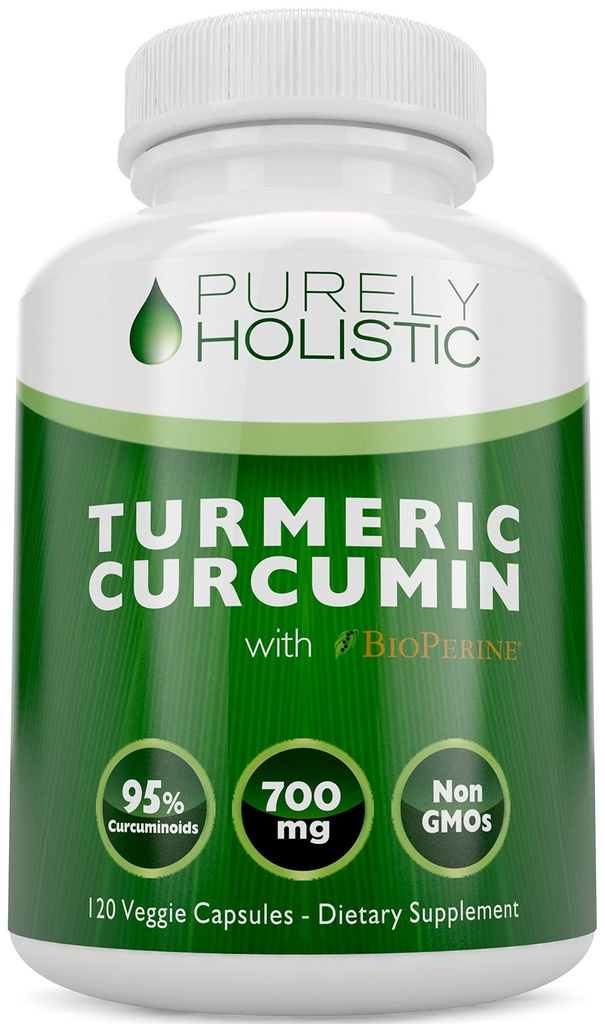 Curcumina Turmérica con BioPerine - 120 cápsulas Vegan - 700 mg de tumérico por cápsula - con extracto de cobre negro 95% Curcuminoides
