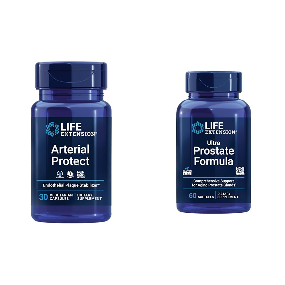 Protege Arterial de Extensión de Vida - Suplemento de Presión de Sangre para la Fórmula de Salud del Corazón &amp; Ultra Prostate, Saw Palmetto para Hombres, pygeum, picado Nettle Root, lycopene
