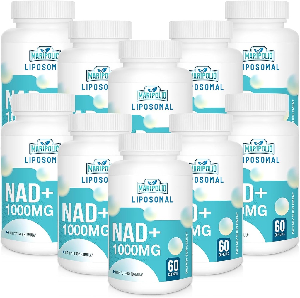 Liposomal NAD+ Supplement 1000 mg | Highest NAD Pontecy | Max Absorption | Pure NAD Supplement | Energy and DNA Repair, Aging Defense, Brain Function | 600 Softgels