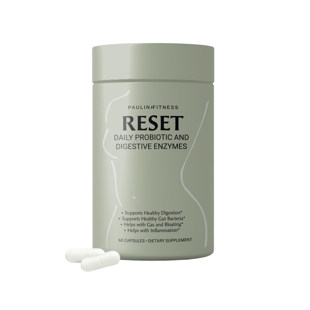 Reiniciar Probiótico diario + Enzimas digestivas de plantas prebióticas – Reasentamiento avanzado de Gut para mujeres – Alivio de Bloating, Manejo de Peso, Digestión, Salud Gut – Vegan, Establo-Estable – 60 cápsulas (30-Day Supply)